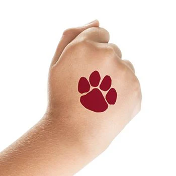 Small Maroon Paw Tattoo - Image 2