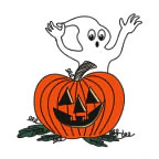 Small Pumpkin Ghost Tattoo