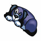 Small Purple Dog Tattoo