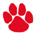 Small Red Paw Tattoo