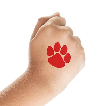 Small Red Paw Tattoo - Image 2