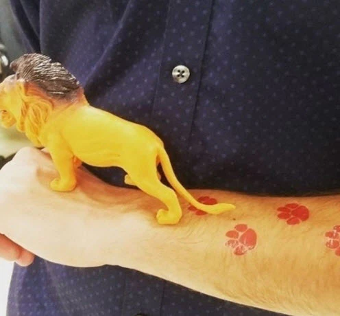 Small Red Paw Tattoo - Image 3