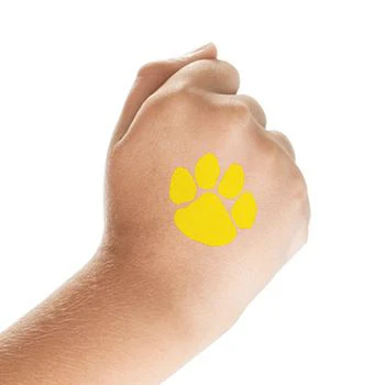 Small Yellow Paw Tattoo - Image 2