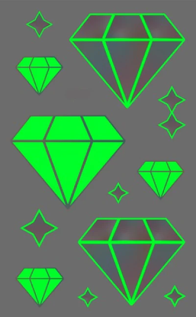 Sparkling Diamonds Glow Temporary Tattoo - Image 2