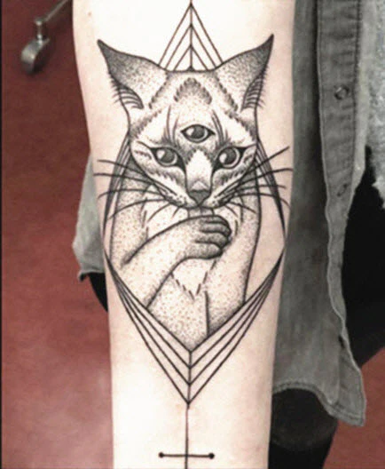 Spiritual Cat Tattoo (3 Tattoos) - Image 2
