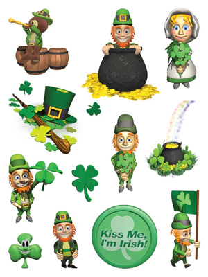St. Patrick's Day Multi Tattoos (12 Tattoos)