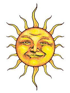 Sun Face Glitter Tattoo - Image 2