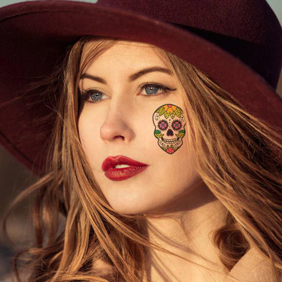 Sunflower Skull Day of the Dead Tattoo - Image 2