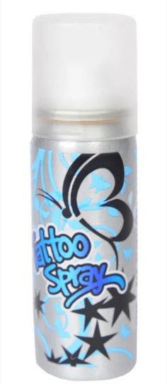 Super Deep Blue Temporary Tattoo Spray 50 ml + 3 Stencils - Image 2
