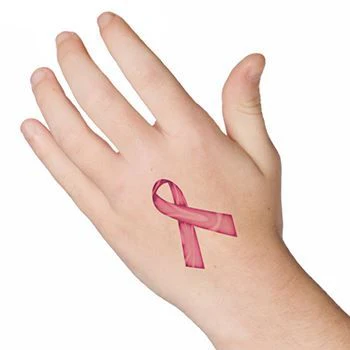 Swirl Pink Awareness Ribbon Tattoo - Image 2