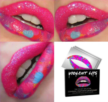 The Paint Splatter Violent Lips (3 Lip Tattoo Sets) - Image 4