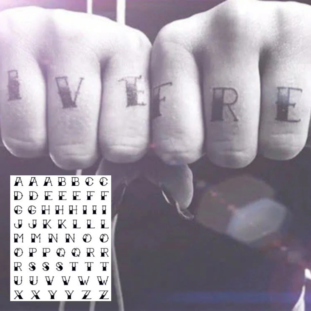 Traditional Black Letters Tattoo