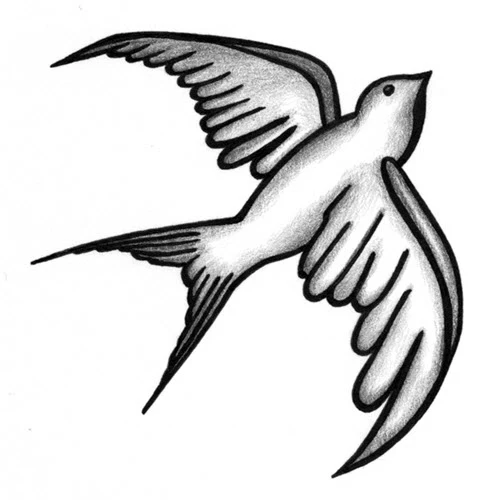 Traditional Swallow - Sienna Miller Tattoo