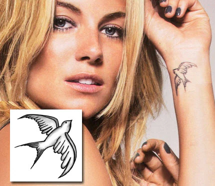 Traditional Swallow - Sienna Miller Tattoo - Image 2