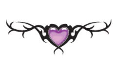 Tribal Heart Purple Tattoo