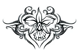 Tribal Orchid Tattoo