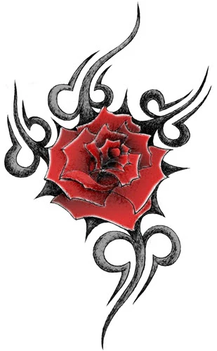Tribal Rose Burst Tattoo