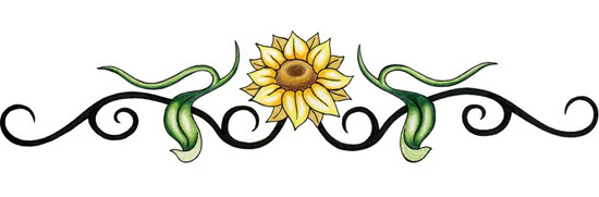 Tribal Sun Petal Band Tattoo