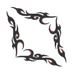 Tribal V Hearts Tattoo