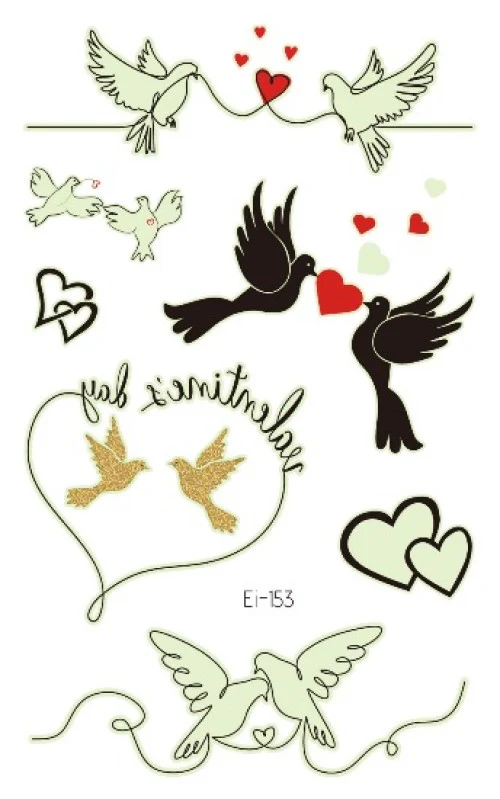 Turtledoves Glow Temporary Tattoo