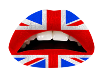 Union Jack Violent Lips (3 Lip Tattoo Sets) - Image 4