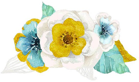 Watercolor Teal Flowers PrismFoil Tattoo