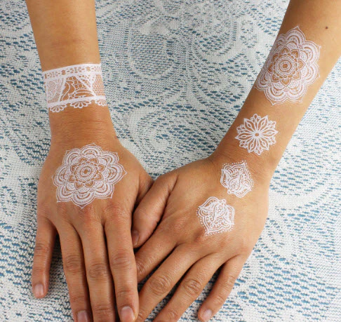 White Flowers & Butterflies Tattoos - Image 2