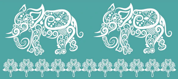 White Lace Elephant Tattoos - Image 2