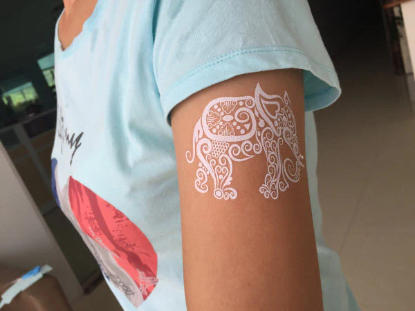 White Lace Elephant Tattoos - Image 5