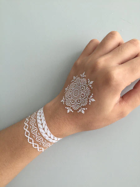White Lace Fashion Beans Tattoos - Image 4