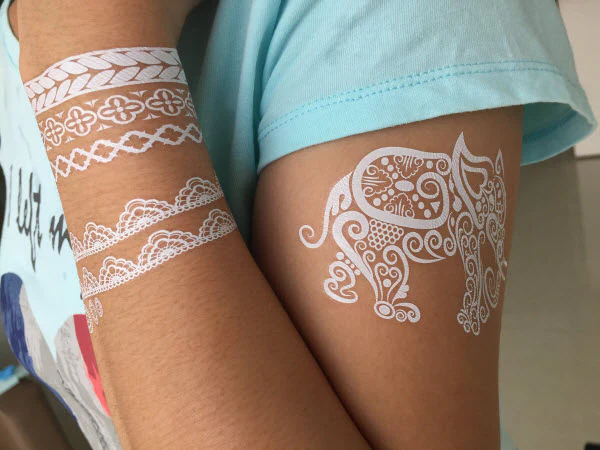 White Lace Fashion Beans Tattoos - Image 6