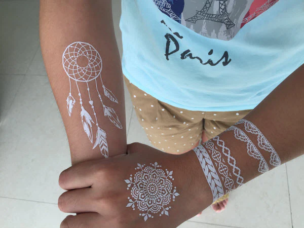 White Lace Henna Mandala Tattoo - Image 7