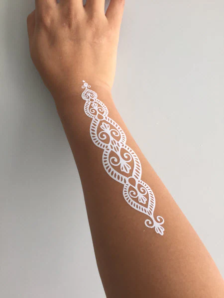 White Lace Henna Style Tattoo - Image 3