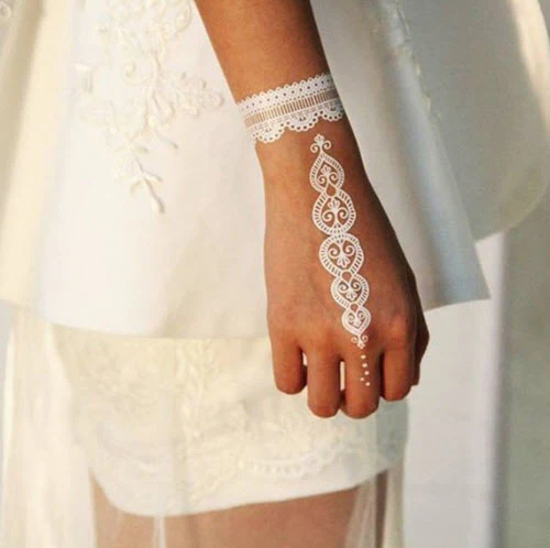 White Lace Henna Style Tattoo - Image 6