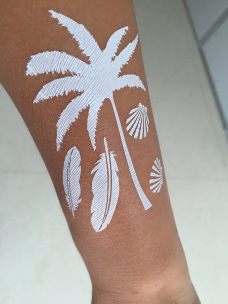 White Lace Tropical Beach Tattoos - Image 6