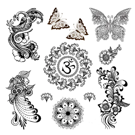 Zen Black Henna Tattoos